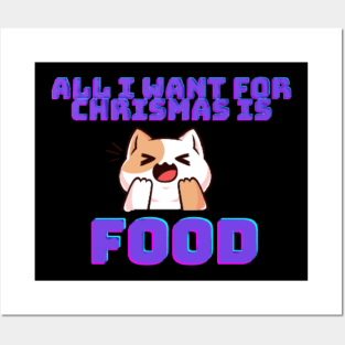 Christmas Cat want food ,cat art Posters and Art